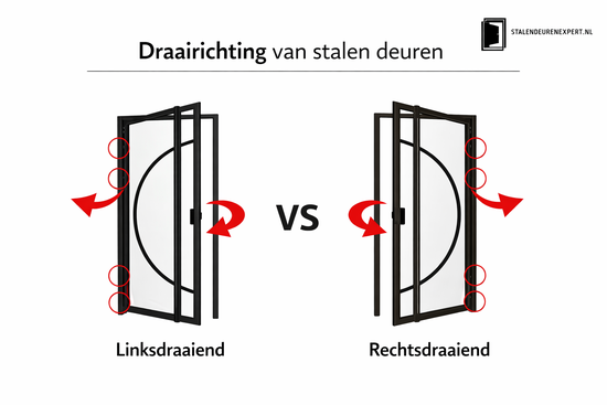 🔄 Draairichting van stalen deuren: links of rechts?