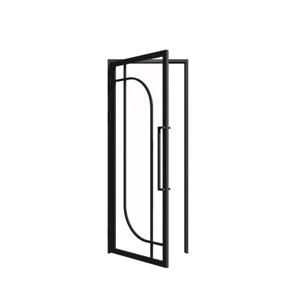 Stalen binnendeur Organisch - Helder glas + Kozijn – MAT ZWART