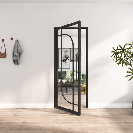 Stalen binnendeur Organisch - Helder glas + Kozijn – MAT ZWART