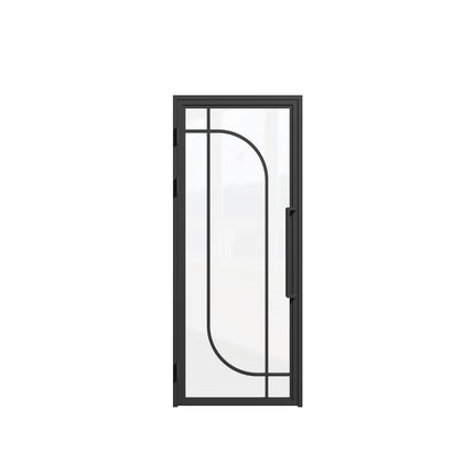 Stalen binnendeur Organisch - Helder glas + Kozijn – MAT ZWART