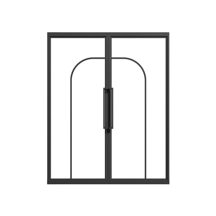 Dubbele Stalen Asia Taatsdeuren –  231,5 × 199,2 - MAT ZWART
