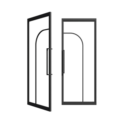 Dubbele Stalen Asia Taatsdeuren –  231,5 × 199,2 - MAT ZWART