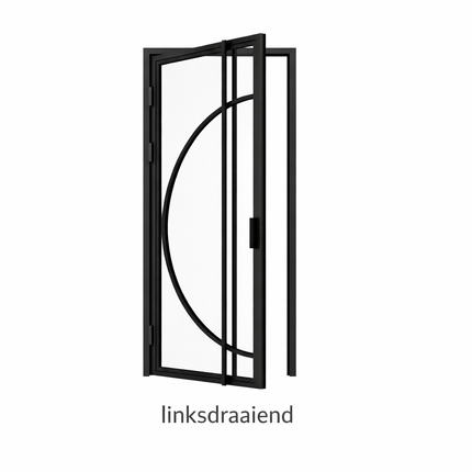 Stalen binnendeur Organisch - Helder glas + Kozijn – BRUIN
