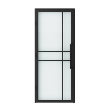 Stalen binnendeur Premium – Helder glas + kozijn – MAT ZWART