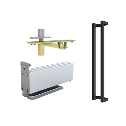 Dubbele Stalen Japandi Taatsdeuren –  231,5 × 199,2 - MAT ZWART