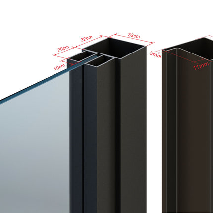 Stalen binnendeur Premium – Helder glas + kozijn – MAT ZWART