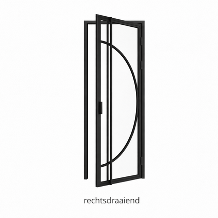 Stalen binnendeur Organisch - Helder glas + Kozijn – BRUIN